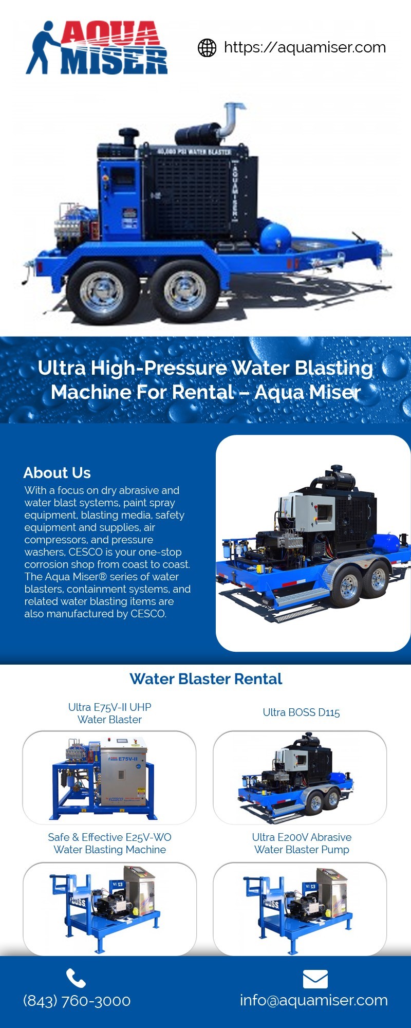 Ultra High-Pressure Water Blasting Machine For Rental — Aqua Miser